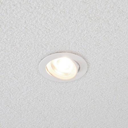 EVN LED Decken-Einbaustrahler mit warmweißem Licht rund schwenkbar weiß IP20 6W 3000K EinbauØ68
