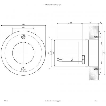 EVN LED Einbaustrahler mit kaltweißem Licht feuchtraumgeeignet Alu IP65 1W 6000K EinbauØ52