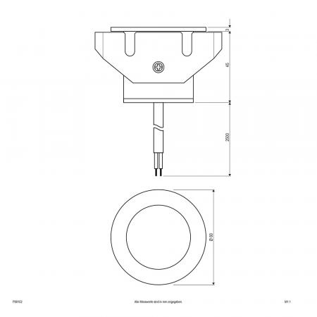 EVN P-LED Bodeneinbaustrahler rund EDS IP68 1.2W 3000K EinbauØ50