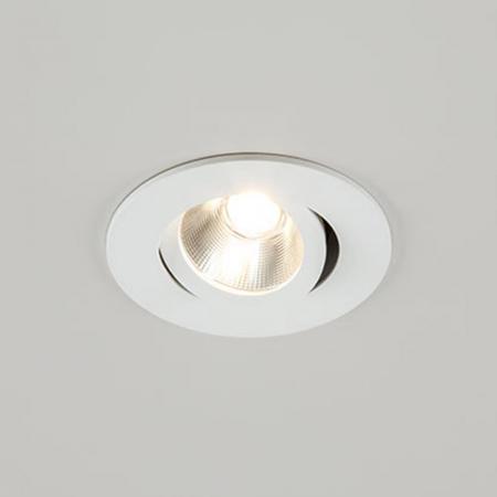 EVN LED Decken-Einbaustrahler mit warmweißem Licht rund schwenkbar weiß IP20 6W 2700K 575lm 90Ra EinbauØ68