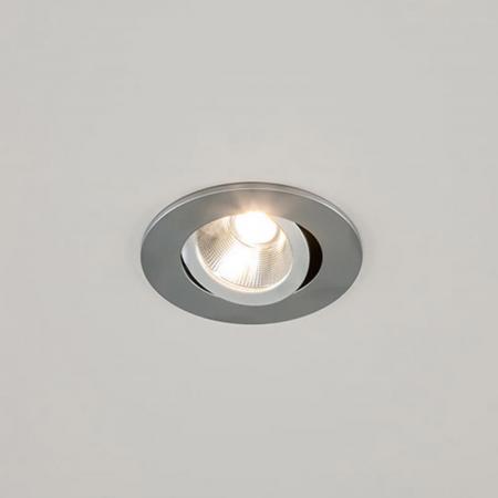 EVN P-LED Decken-Einbaustrahler mit warmweißem Licht rund schwenkbar chrom matt IP20 3W 3000K 90Ra EinbauØ68