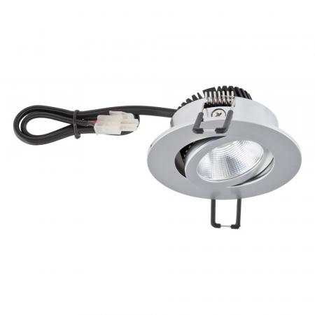 EVN P-LED Decken-Einbaustrahler mit warmweißem Licht rund schwenkbar chrom matt IP20 3W 3000K 90Ra EinbauØ68