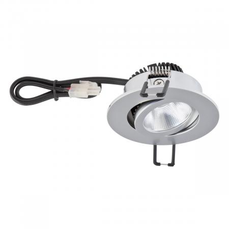 EVN P-LED Decken-Einbaustrahler mit warmweißem Licht rund schwenkbar chrom matt IP20 3W 2700K 280lm 90Ra EinbauØ68