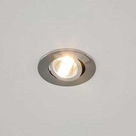 EVN P-LED Decken-Einbaustrahler mit warmweißem Licht rund schwenkbar chrom matt IP20 3W 2700K 280lm 90Ra EinbauØ68