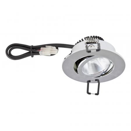 EVN P-LED Decken-Einbauleuchte mit neutralweißem Licht dimmbar rund schwenkbar chrom IP20 6W 4000K 683lm 90Ra EinbauØ68