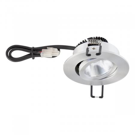 EVN P-LED Decken-Einbaustrahler mit universalweißem Licht Licht & hoher Farbwiedergabe  rund schwenkbar alu pol. IP20 8.4W 4000K 1060lm 90Ra EinbauØ68