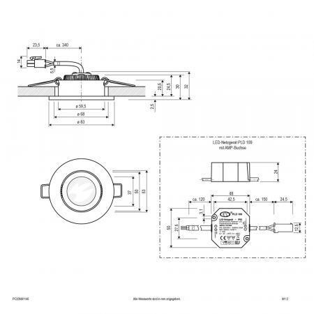 EVN P-LED Decken-Einbauleuchte mit neutralweißem Licht dimmbarrund schwenkbar chrom IP20 6W 4000K 683lm 90Ra EinbauØ68