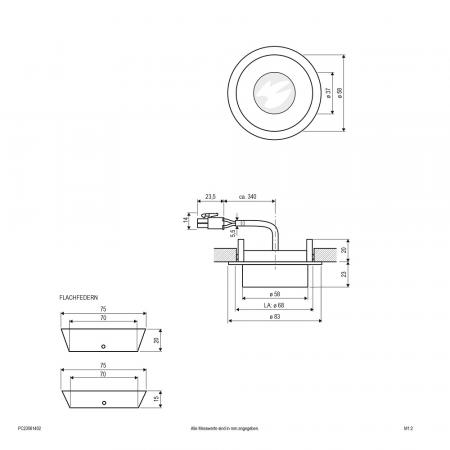 EVN P-LED Decken-Einbaustrahler mit warmweißem Licht & hoher Farbwiedergabe rund alu pol. IP20 6W 3000K 90Ra EinbauØ68