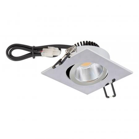 Aktion: Nur noch angezeigter Bestand verfügbar - EVN P-LED Decken-Einbaustrahler mit warmweißem Licht quad. schwenkbar chrom IP20 6W 3000K 90Ra EinbauØ68