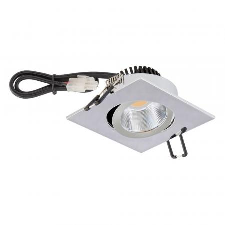 EVN P-LED Decken-Einbaustrahler mit universalweißem Licht quad. schwenkbar chrom IP20 6W 4000K 90Ra EinbauØ68