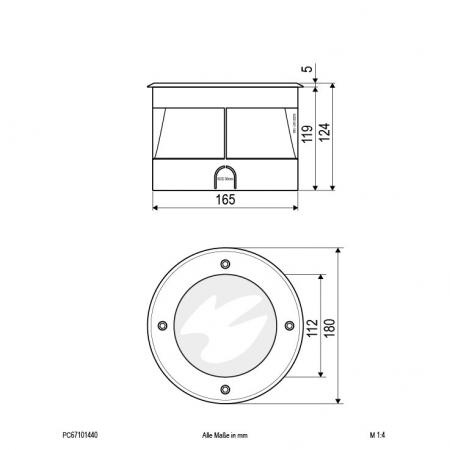 EVN LED Bodeneinbauleuchte rund IP67 14W 4000K 908lm EinbauØ165 Parkplatz und Fassaden Beleuchtung