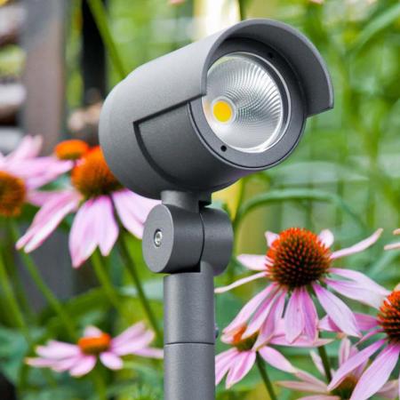 EVN LED Erdspießstrahler Gartenspot anthrazit IP65 15W 3000K 934lm 1.8m mit Anschlussbox