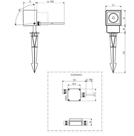 EVN LED Erdspießleuchte anthrazit IP65 9W 3000K mit1.8m Zuleitung