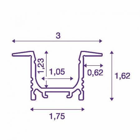 SLV 1000459 GRAZIA 10 LED Einbauprofil, 2m, schwarz