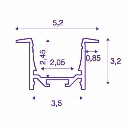 SLV 1000498 GRAZIA 20 LED Einbauprofil, 3m, schwarz