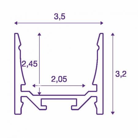 SLV 1000523 GRAZIA 20 LED Aufbauprofil, standard, glatt, 3m, alu