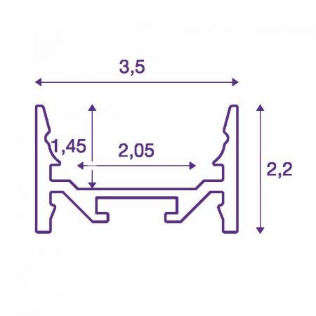 SLV 1000527 GRAZIA 20 LED Aufbauprofil, flach, glatt, 1m, weiss