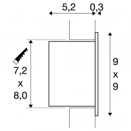 Treppenstufen Beleuchtung FRAME CURVE LED Wandeinbauleuchte warmweißes Licht SLV 1000574