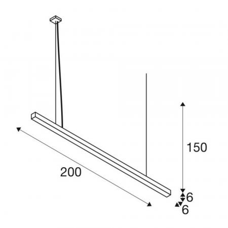 SLV 1000930 Q-LINE PD LED Indoor Pendelleuchte 2m BAP schwarz 3000K