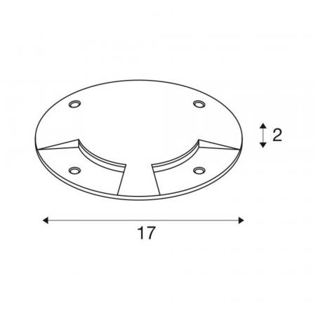 SLV 1001254 BIG PLOT Abdeckung 2 Auslässe Edelstahl 316