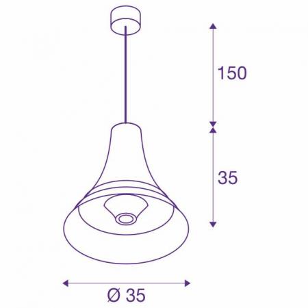 SLV 1001266 BATO 35 PD Indoor Pendelleuchte schwarz/messing E27 max. 60W