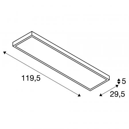 SLV 1001505 PANEL 1200x300mm LED Indoor Deckenaufbauleuchte 3000K weiß