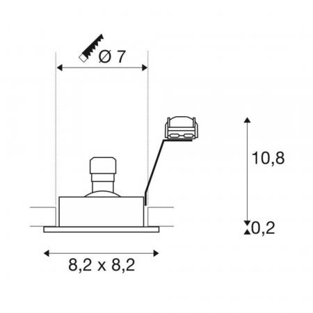 Edler NEW TRIA 68 Square Deckeneinbaustrahler quadratisch aus gebürstetem Aluminium SLV 1001996