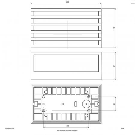 EVN Attraktive rechteckige LED Wandleuchte anthrazit IP54 4000K universalweißes blendfreies Licht in markanter Gittersteg-Optik mit Feuchtigkeitsschutz