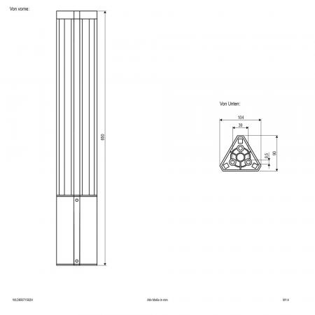 Elegante LED Wegeleuchte 65cm anthrazit IP54 7W 3000K EVN