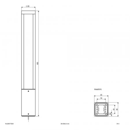 EVN LED Wegeleuchte 650mm anthrazit IP54 7W 3000K 411lm