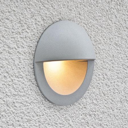 EVN LED Wand Einbaustrahler warmweißes Licht feuchtraumgeeignet in silber IP54 3W 3000K EinbauØ113
