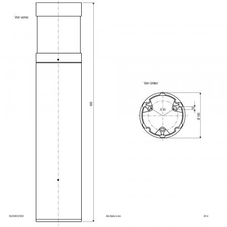 EVN LED Wegeleuchte 90cm hoch anthrazit IP65 10W 3000K