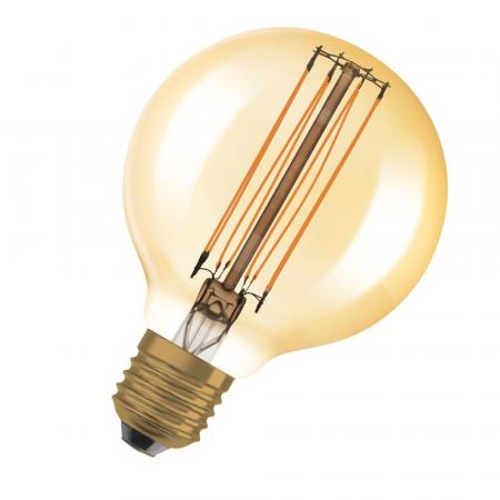 OSRAM LED VINTAGE E27 Glühlampe Globe 80 Gold dimmbar 8,8W wie 60W extra warmweißes gemütliches Licht