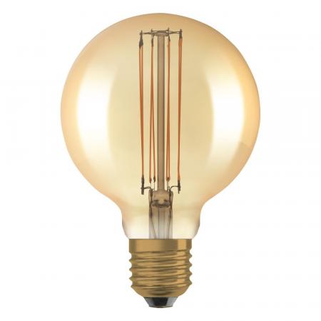OSRAM LED VINTAGE E27 Glühlampe Globe 95 GOLD dimmbar 5,8W wie 40W extra warmweißes gemütliches Licht