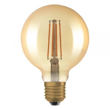 2er Pack OSRAM E27 LED VINTAGE Glühlampe in EDISON Globe 95 GOLD dimmbar 6,5W wie 55W extra warmweißes gemütliches Licht