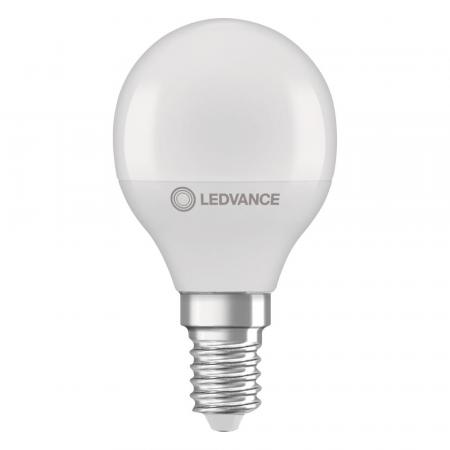 Ledvance E14 LED Lampe Recycled Plastic 4,9W wie 40W neutralweißes Licht 4000K - weiß mattierte Glühbirne