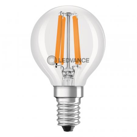 Ledvance E14 LED Tropfenlampe Classic klar dimmbar 4,2W wie 40W 2700K warmweißes Licht hohe Farbwiedergabe CRI97