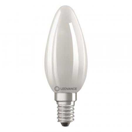 Ledvance E14 LED Kerzenlampe Classic dimmbar matt 4,2W wie 40W 2700K warmweißes Licht hohe Farbwiedergabe CRI97