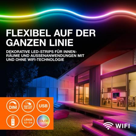 2,1 Meter LEDVANCE Neon Flex LED-Streifen RGB Color USB mit Fernbedienung