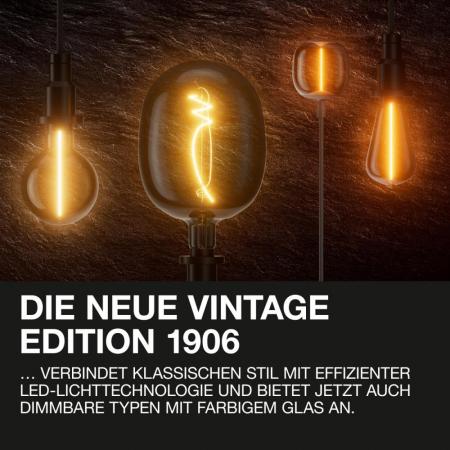 Osram E14 LED Lampe VINTAGE 1906 4W wie 35W Filament in Kerzenlampe extra warmweißes Licht