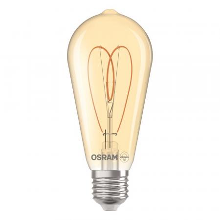 OSRAM E27 LED VINTAGE Heart Filament Lampe dimmbar 8W wie 60W warmweißes gemütliches Licht 90Ra