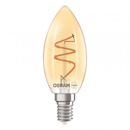 OSRAM E14 VINTAGE-Spiral LED Filament Kerze Gold dimmbar 3,5W wie 28W extra warmweißes gemütliches Licht 2200K