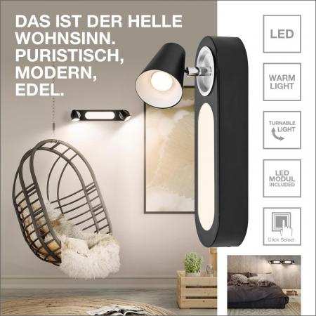 LEDVANCE 1er LED Wand- und Decken Strahler Decor Spot Neptune Schwarz mit Click Select