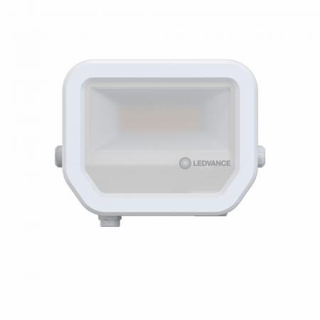 LEDVANCE Schwenkbarer weißer LED Außenwandstrahler FL10 8 W / 6 W 3000K warmweißes Licht - wählbare Wattageneinstellung (Multi Lumen)