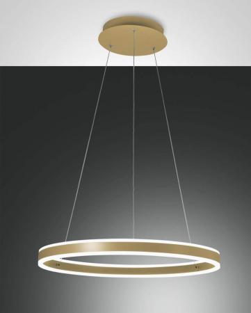 Palau LED-Pendelleuchtein in Ringform Gold up&downlight dimmbar Ø60cm von Fabas Luce