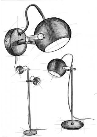 Halo Design 1-flammige Stehleuchte DC Weiß & Eiche 150cm mit verstellbarem Lampenkopf