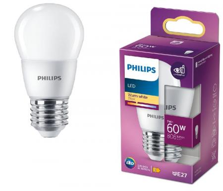 PHILIPS E27 LED Leuchtmittel in Tropfenform 7W wie 60W 2700K warmweiß opalweiss mattiert