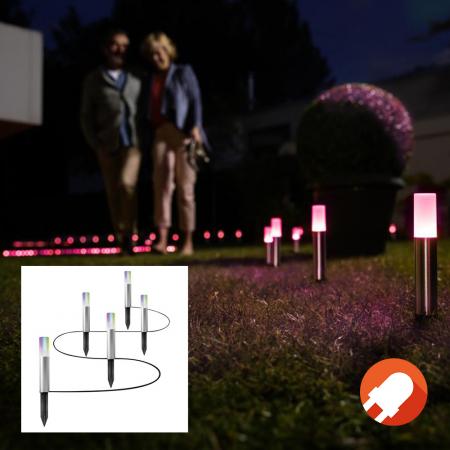 LEDVANCE SMART+ WiFi Garden Pole Lichterkette 5er Basisset MINI RGBW Multicolor