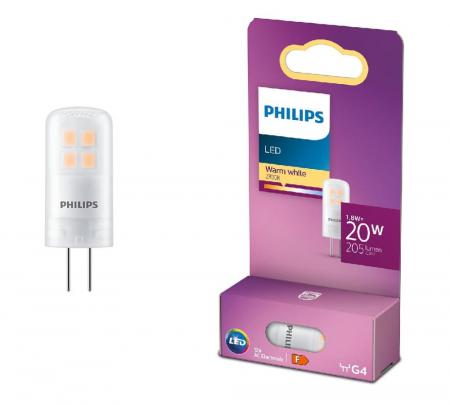 PHILIPS LED Capsule G4 - Stiftsockel Lampe 1.8W als 20 Watt Ersatz mit warmweissem Licht