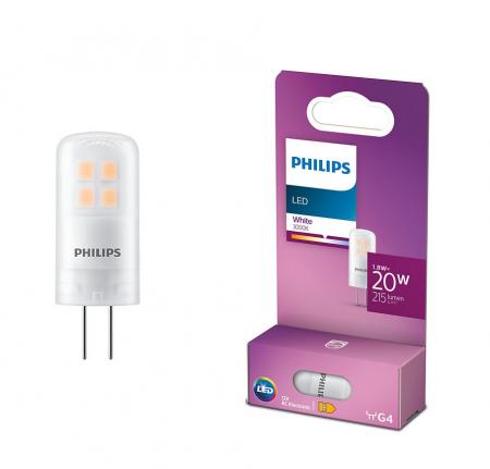 PHILIPS LED Capsule G4 - Stiftsockel Lampe 1.8W als 20 Watt Ersatz mit warmweissem Licht 3000K - Niedervolt